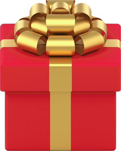 Red Gift Box with Golden Ribbon